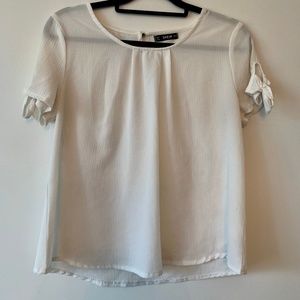 White Blouse with Shoulder Ties